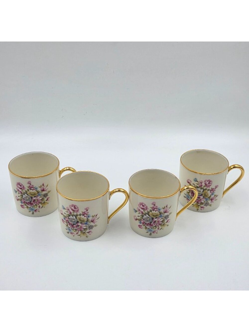 Kuba Porzellan Horst Kuba Set of 4 Espresso Demitasse Cup Saucer Gold Trim - Picture 8 of 13